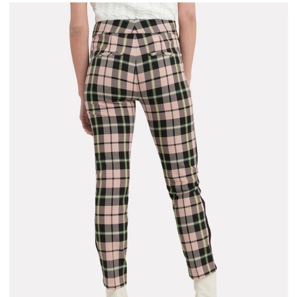 VERONICA BEARD Gemini Pink Plaid Tuxedo Pants Size 6 - Picture 3 of 13